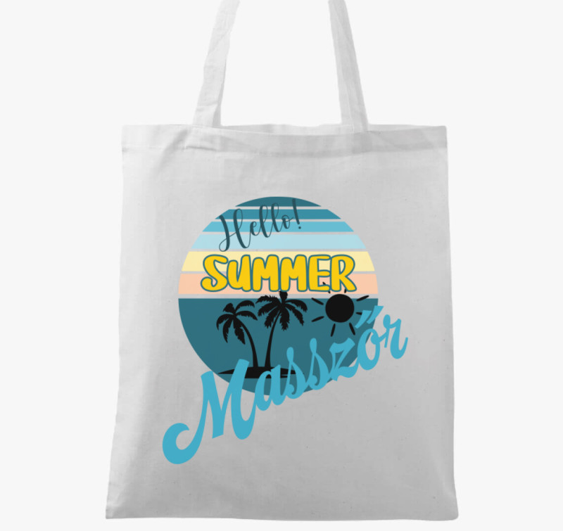 Hello Summer masszőr vászontáska — Fehér