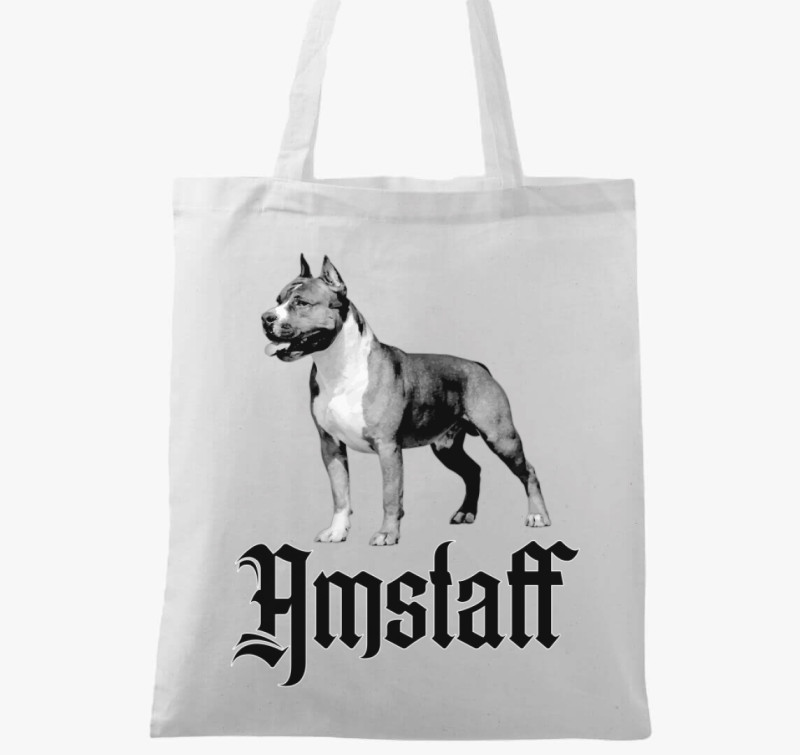 Amstaff kutya vászontáska — Fehér