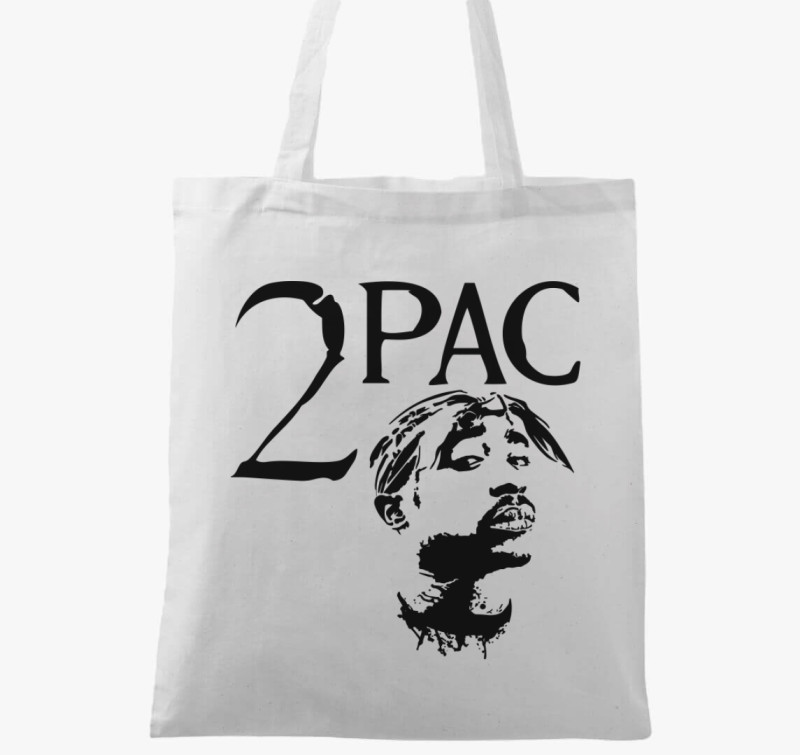 Tupac Silhouette vászontáska — Fehér