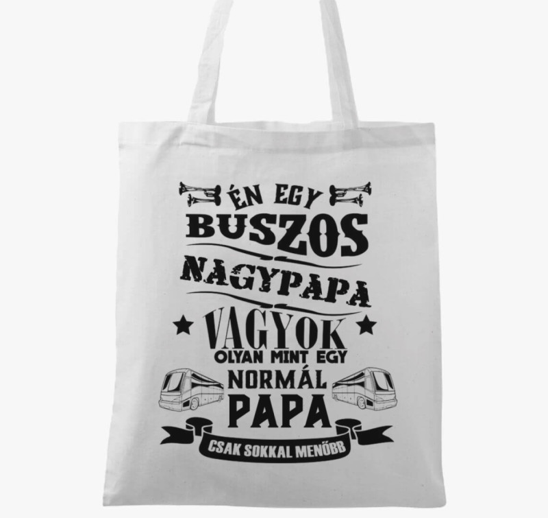 Buszos nagypapa vászontáska — Fehér