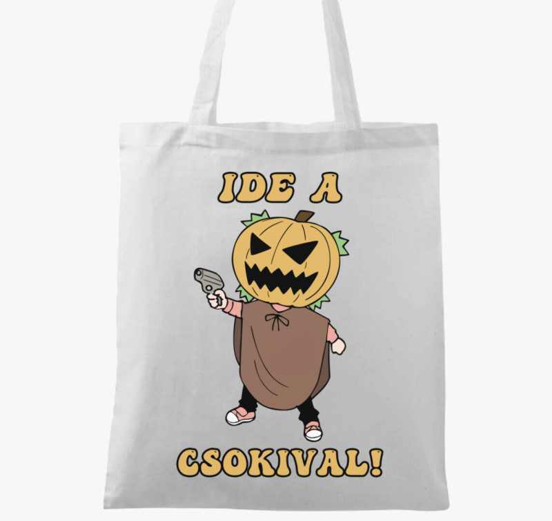 Ide a csokival vászontáska — Fehér