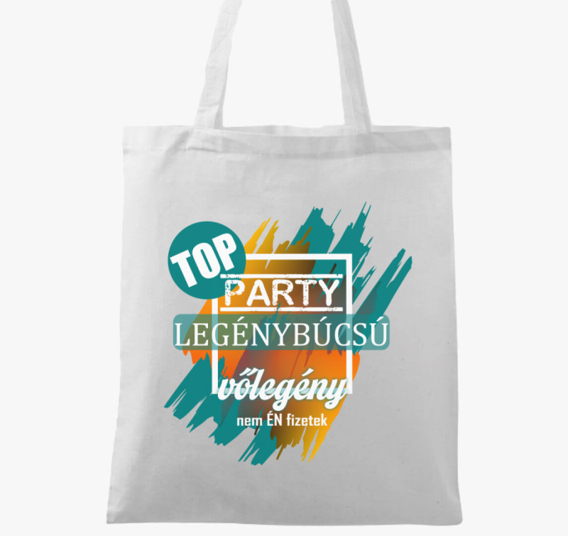 TOP Legénybúcsús Vőlegény vászontáska — Fehér