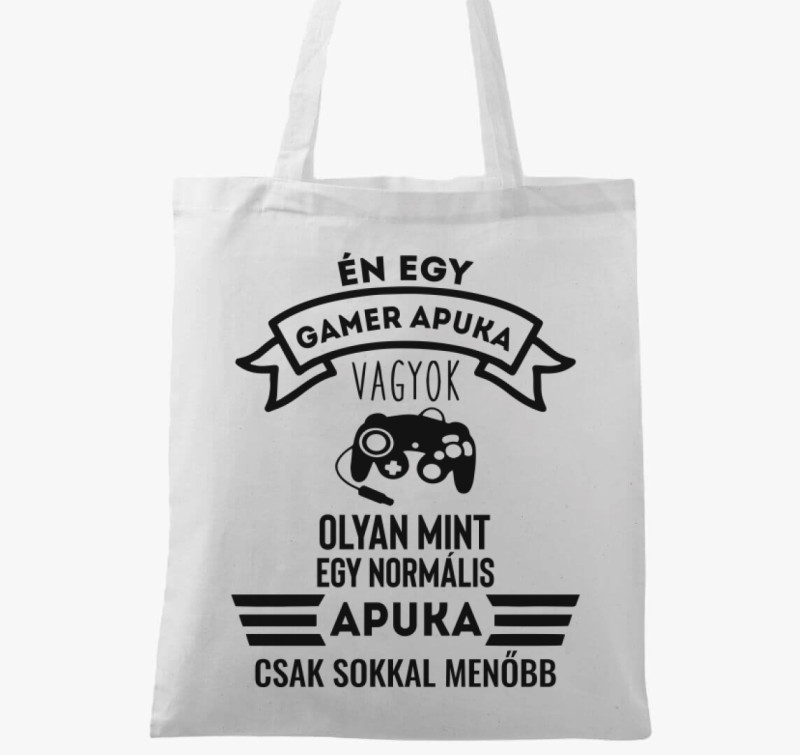 Én egy gamer apuka vagyok vászontáska — Fehér