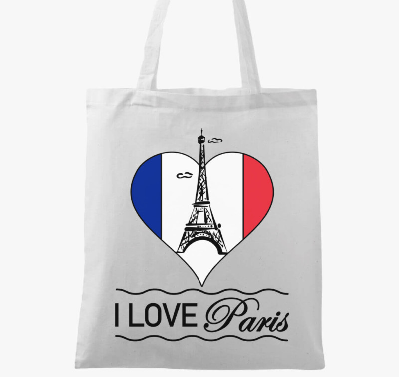 I love Paris vászontáska — Fehér