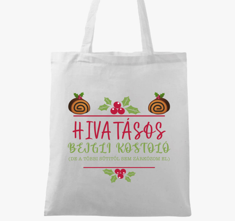Hivatásos bejgli kostoló vászontáska — Fehér
