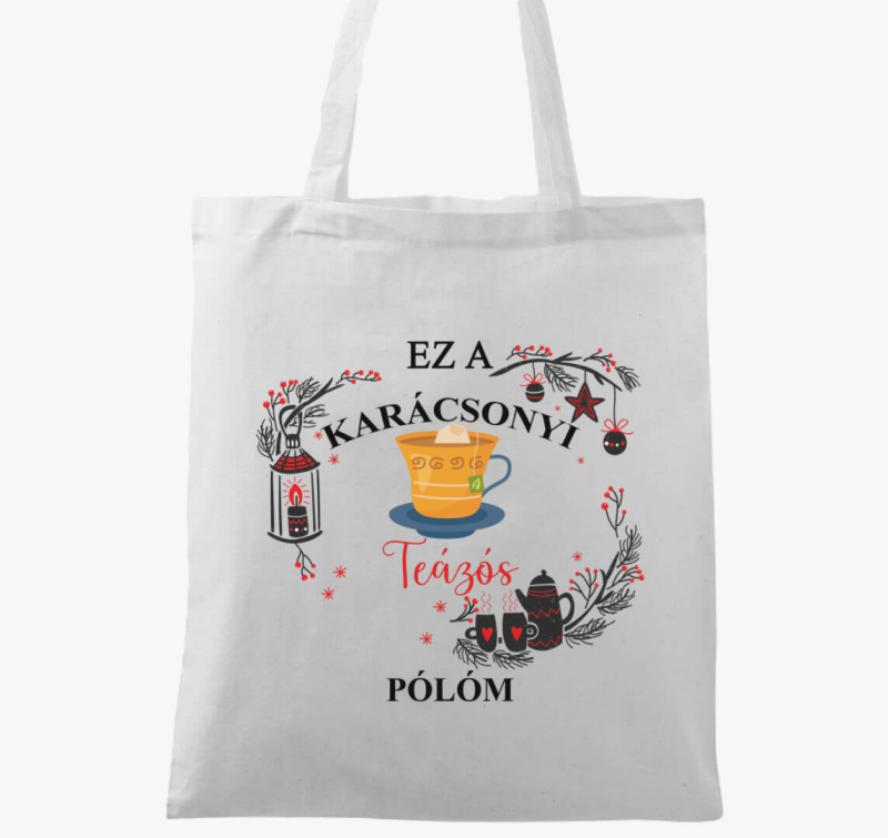 Ez a karácsonyi teázós vászontáskam vászontáska — Fehér