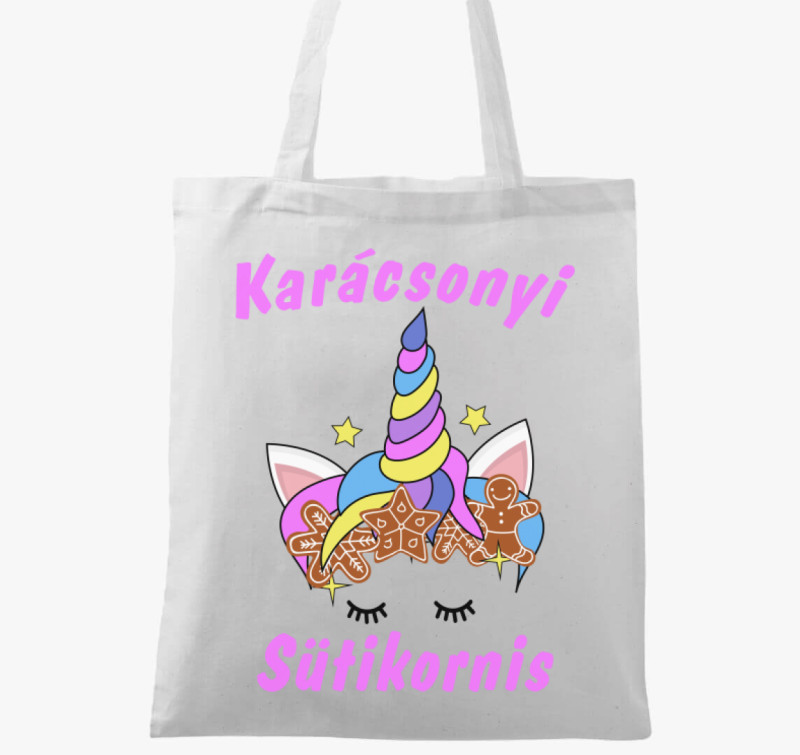 Karácsonyi sütikornis vászontáska — Fehér