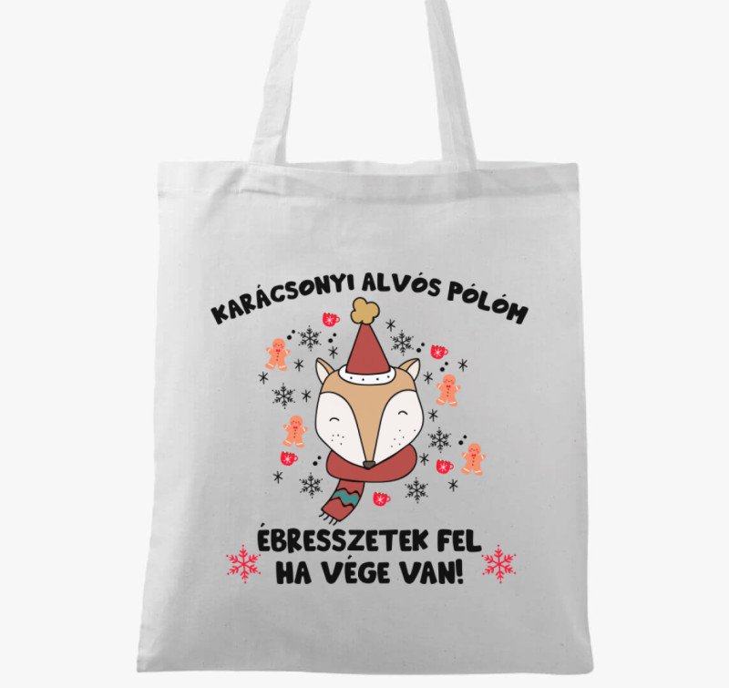 Karácsonyi alvós vászontáskam vászontáska — Fehér