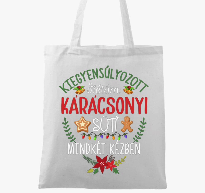Karácsonyi diétázós vászontáska — Fehér