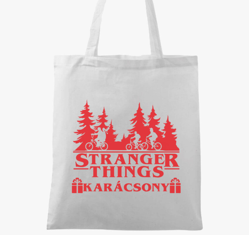 Stranger Things karácsony vászontáska — Fehér