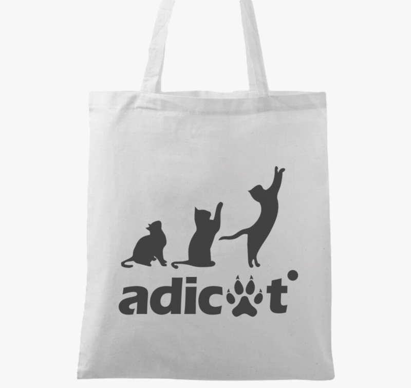 Adicat macska márkaparódia vászontáska — Fehér