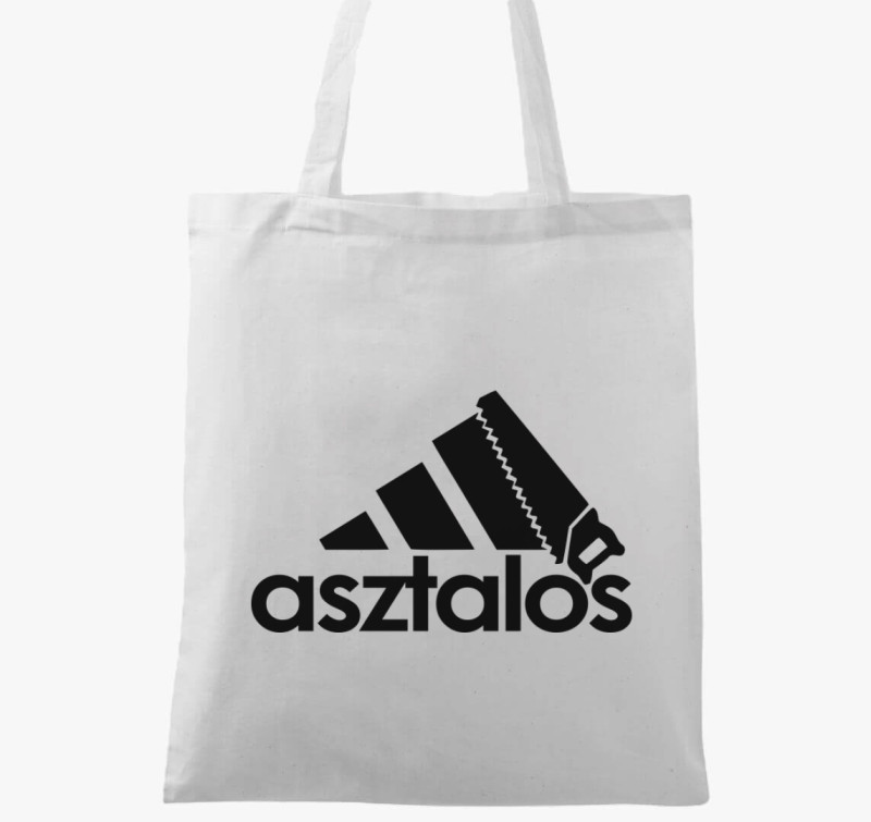 Asztalos márkás vászontáska — Fehér
