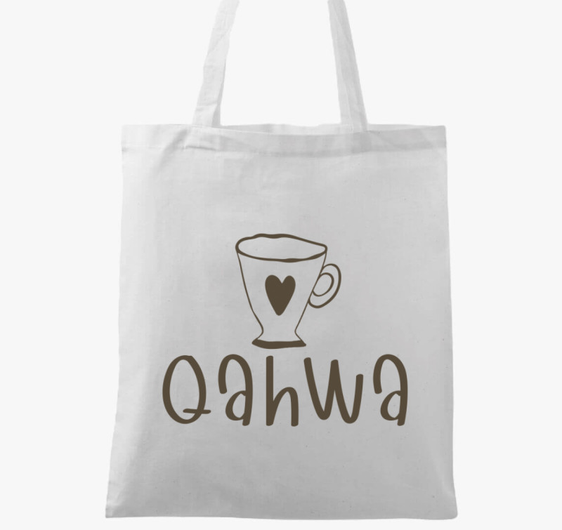 Qahwa - török/arab kávé vászontáska — Fehér