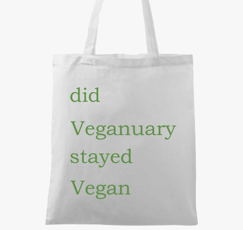 Did Veganuary (zöld betűs) vászontáska — Fehér
