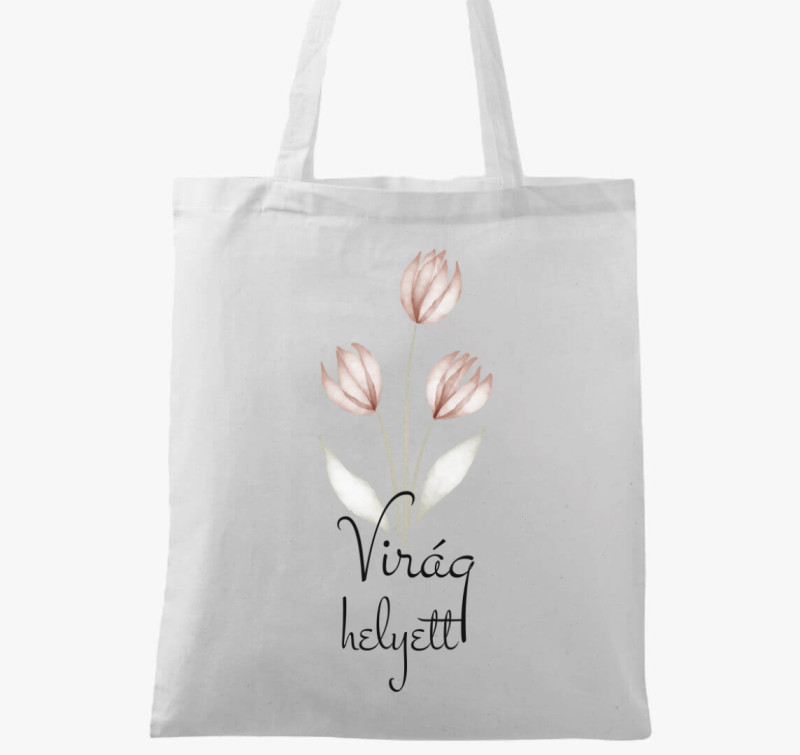 Virág helyett vászontáska — Fehér