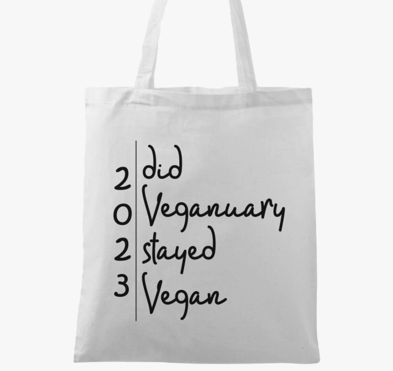 Did Veganuary 2023 (dőlt betűs) vászontáska — Fehér