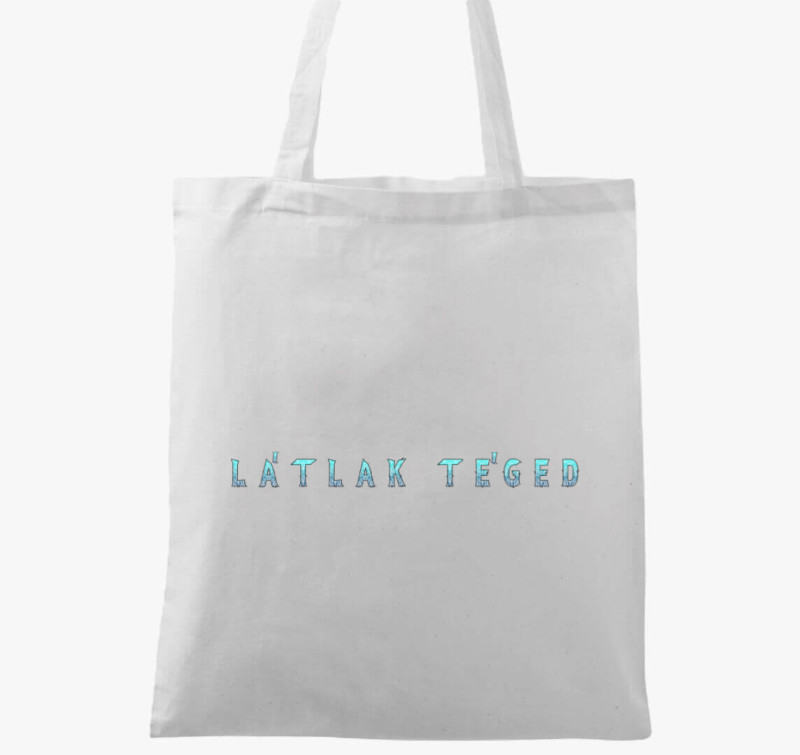 Látlak Téged (kék) vászontáska — Fehér