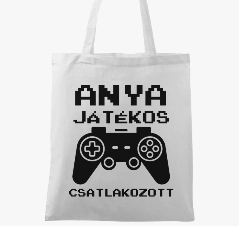 Anya játékos csatlakozott vászontáska — Fehér