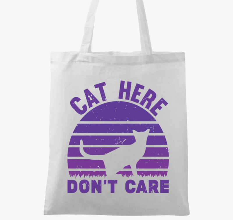 Cat here don't care vászontáska — Fehér