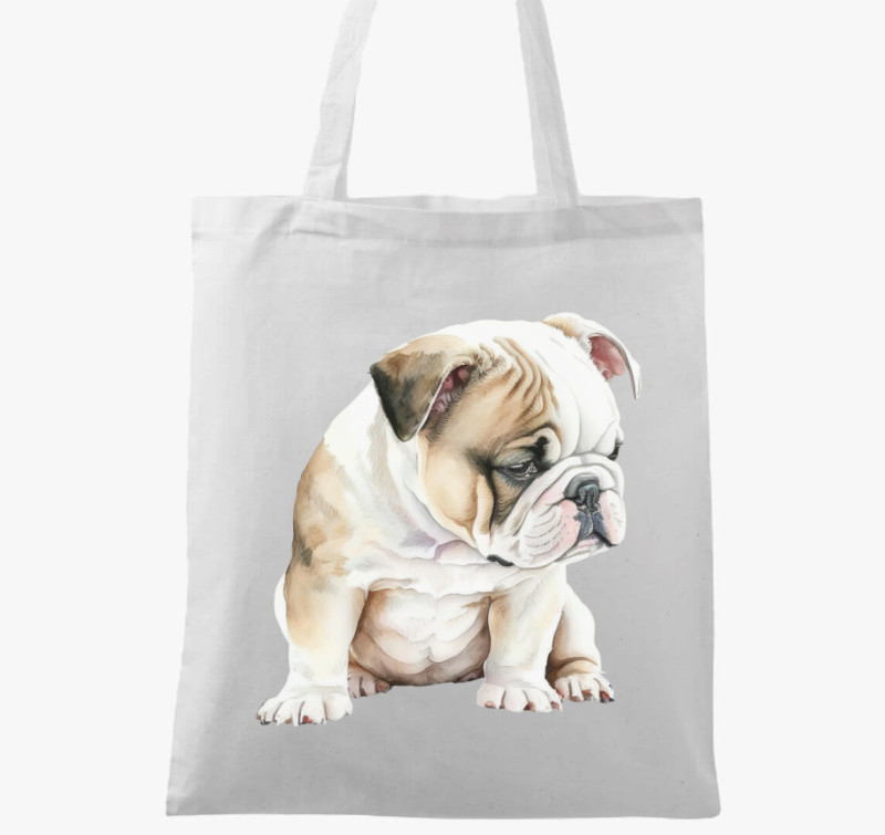 Angol bulldog vászontáska — Fehér