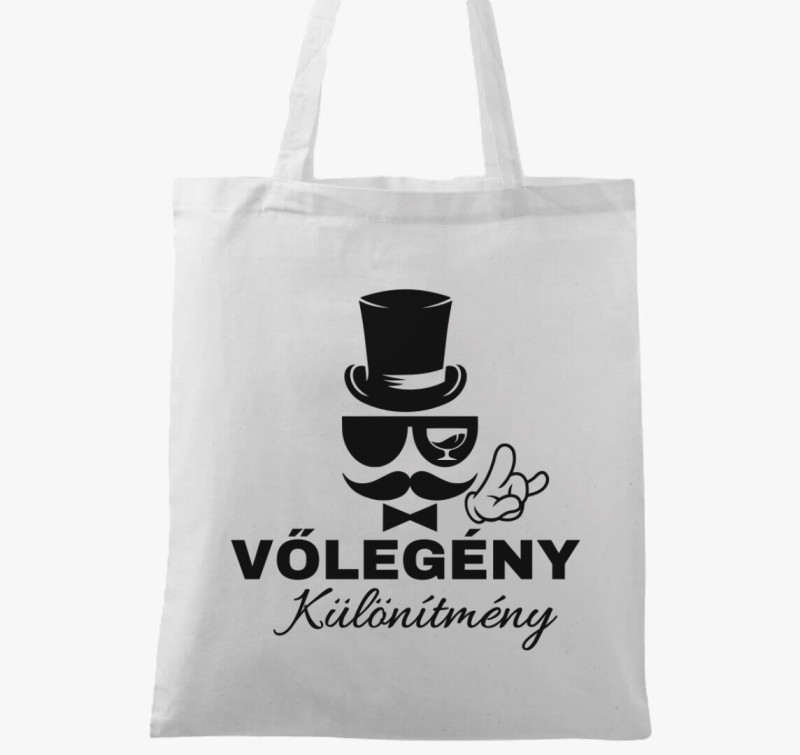 Vőlegény különítmény legénybúcsú vászontáska — Fehér