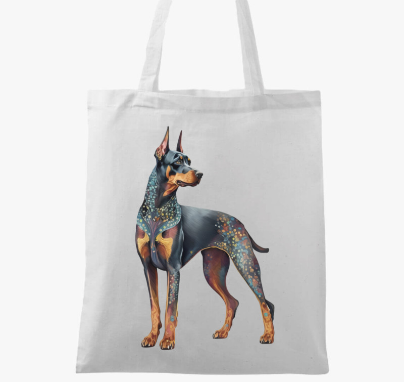 Doberman vászontáska — Fehér