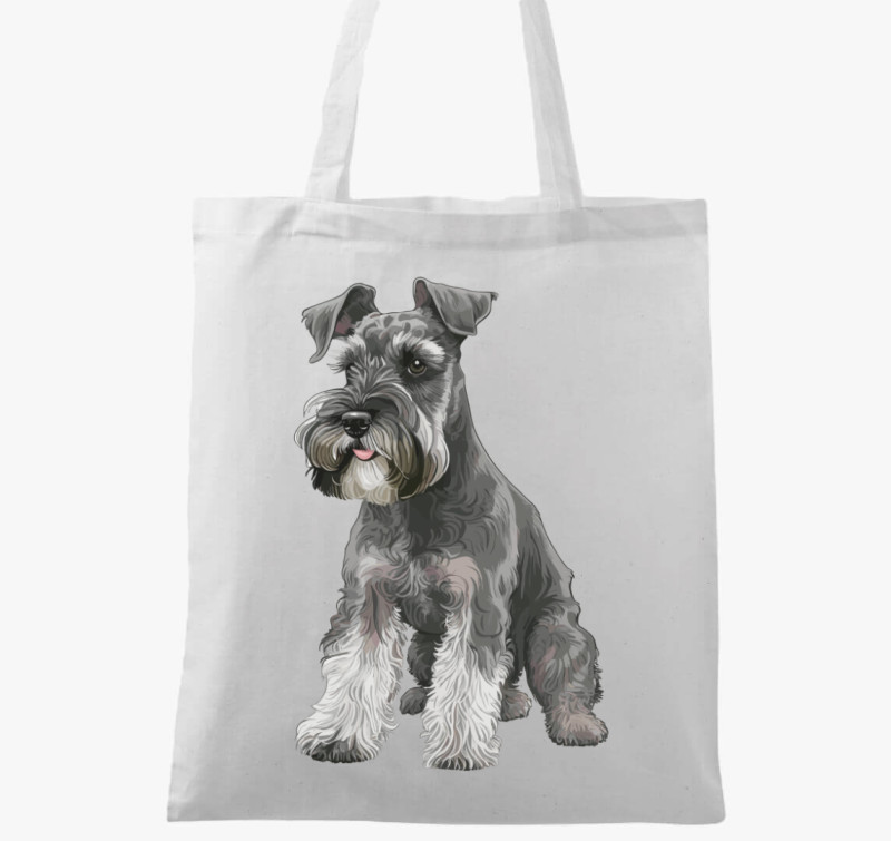 Schnauzer vászontáska — Fehér