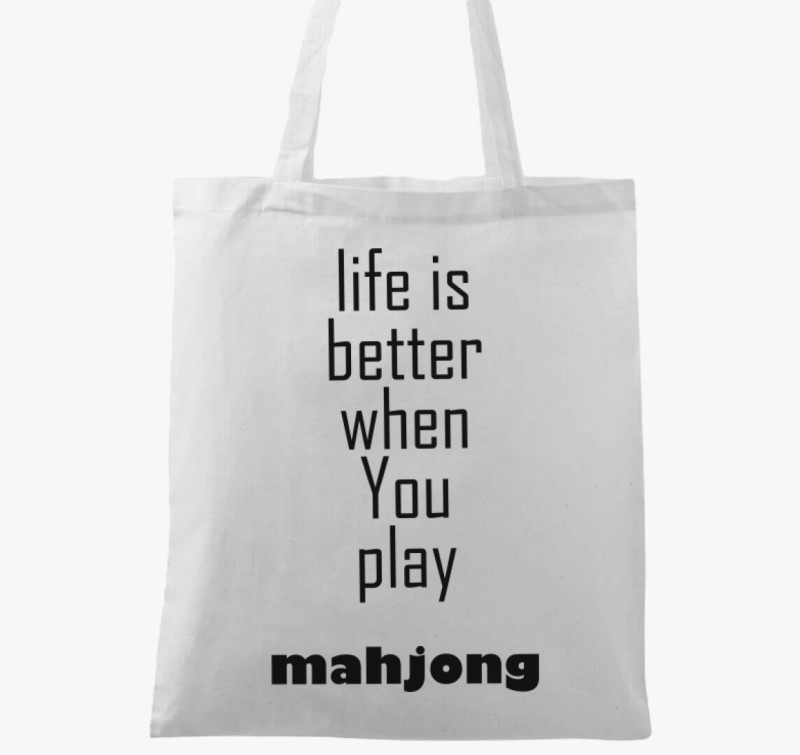 Mahjong vászontáska — Fehér