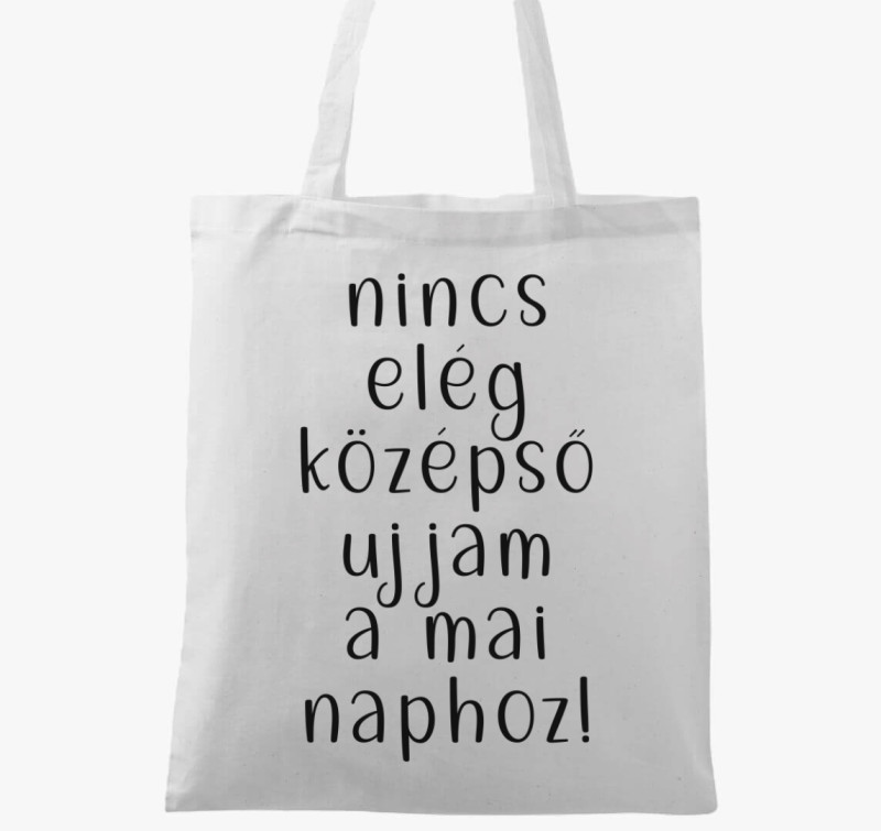 Középső ujj vászontáska — Fehér