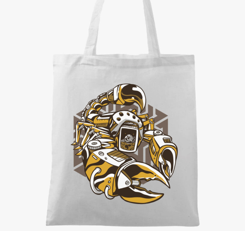 Steampunk skorpió vászontáska — Fehér