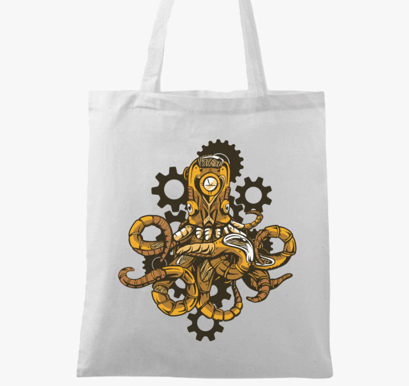 Steampunk polip vászontáska — Fehér
