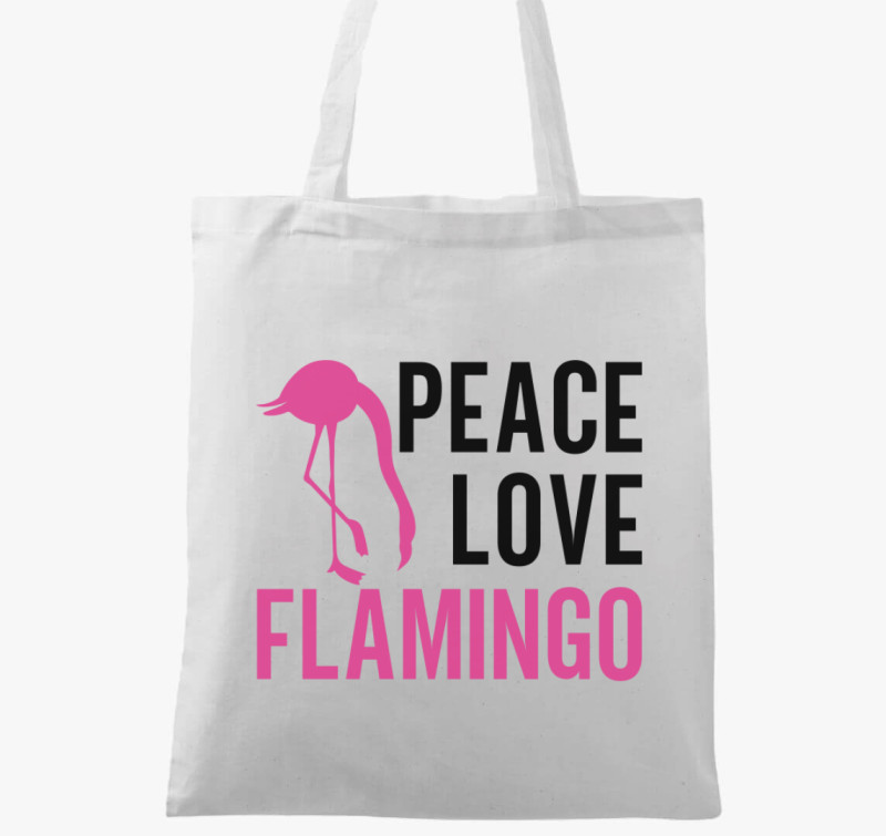 Flamingo peace vászontáska — Fehér