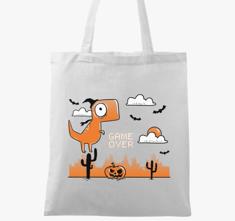 Game Over Halloween vászontáska — Fehér