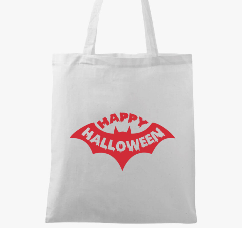 Happy halloween denevér vászontáska — Fehér