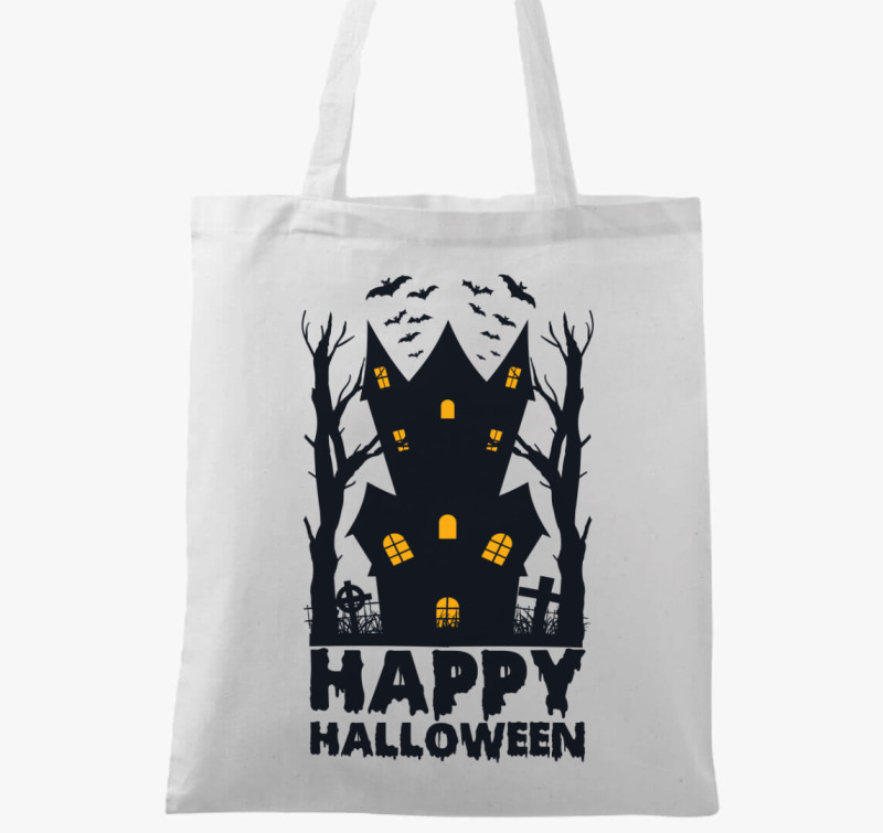 Happyhalloween vászontáska — Fehér