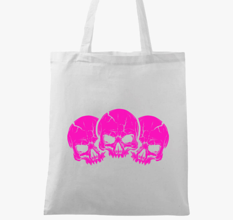 3 pink skulls vászontáska — Fehér