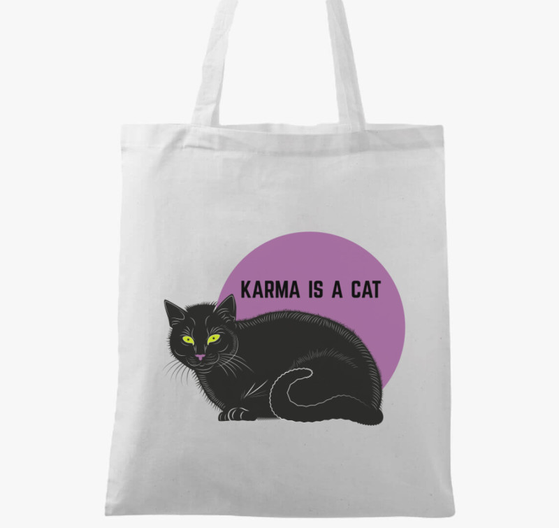 Karma is a cat vászontáska — Fehér
