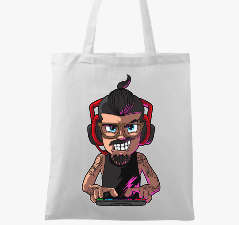 Gamer face vászontáska — Fehér