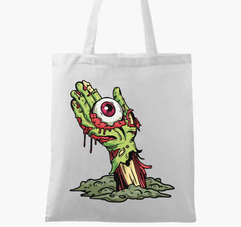 Halloween zombi kéz vászontáska — Fehér