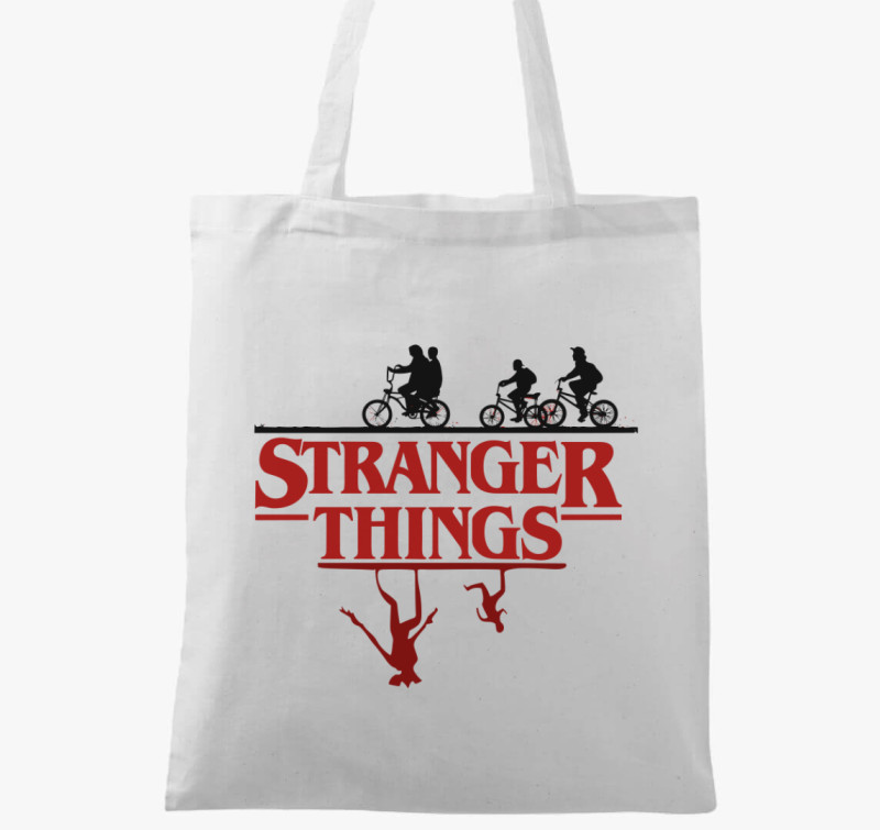 Stranger Things 3 sziluett vászontáska — Fehér