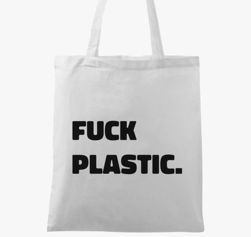 Fuck plastic vászontáska — Fehér
