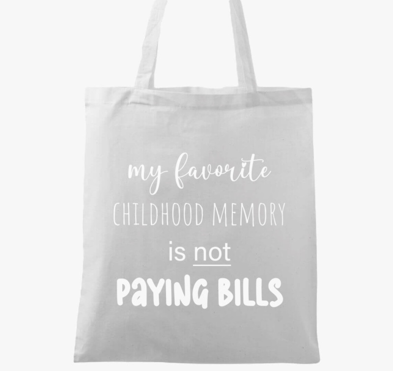 Paying bills vászontáska — Fehér
