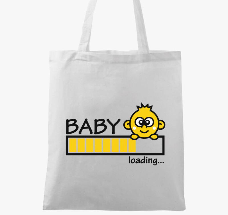 Baby loading sárga vászontáska — Fehér