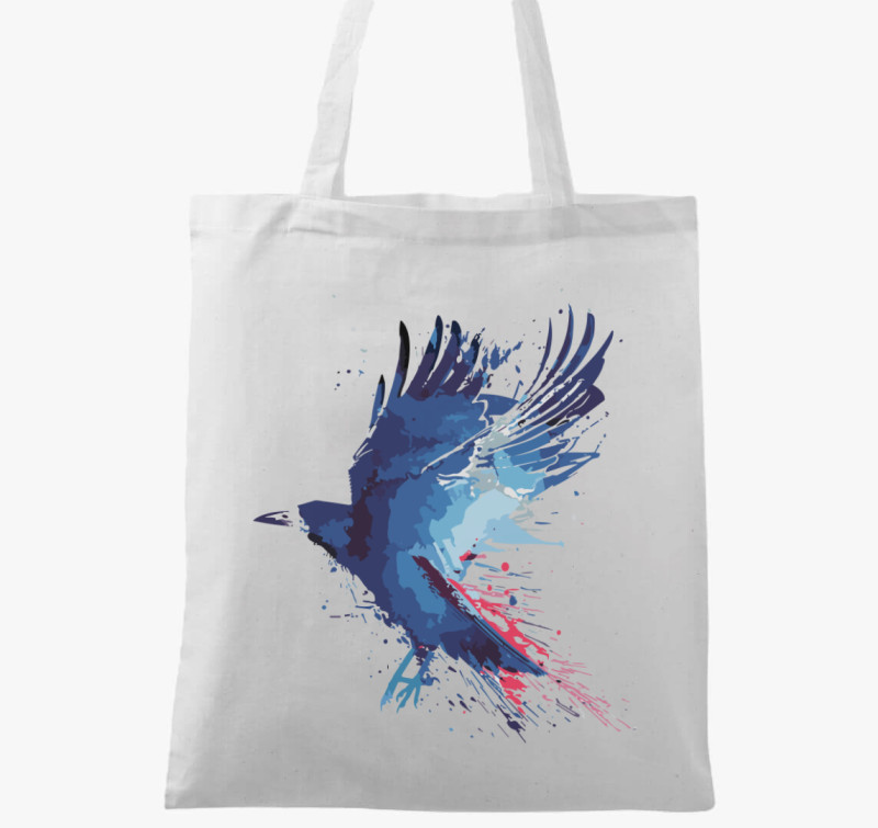 Splash crow vászontáska — Fehér