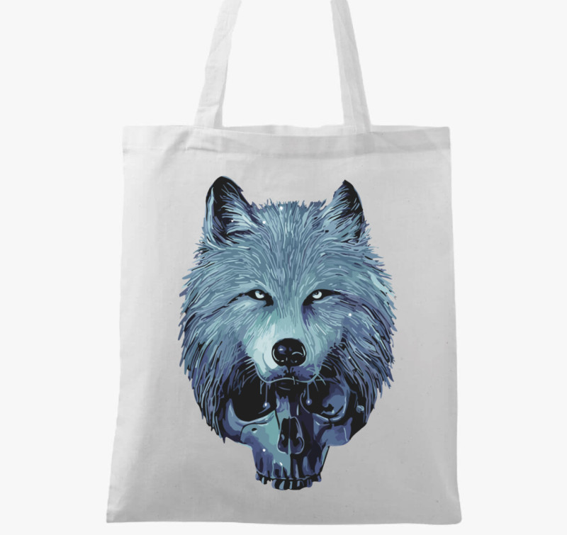 Skull wolf vászontáska — Fehér