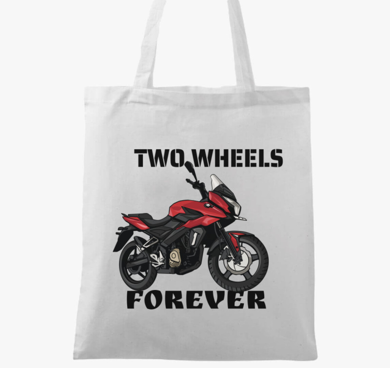 Two Wheels Forever vászontáska — Fehér