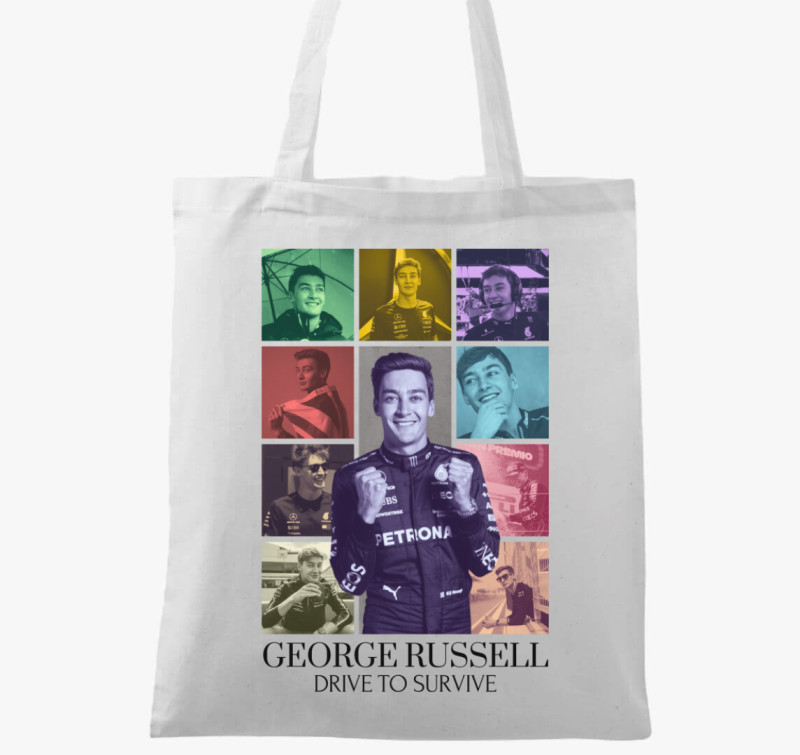 George Russell F1 vászontáska — Fehér