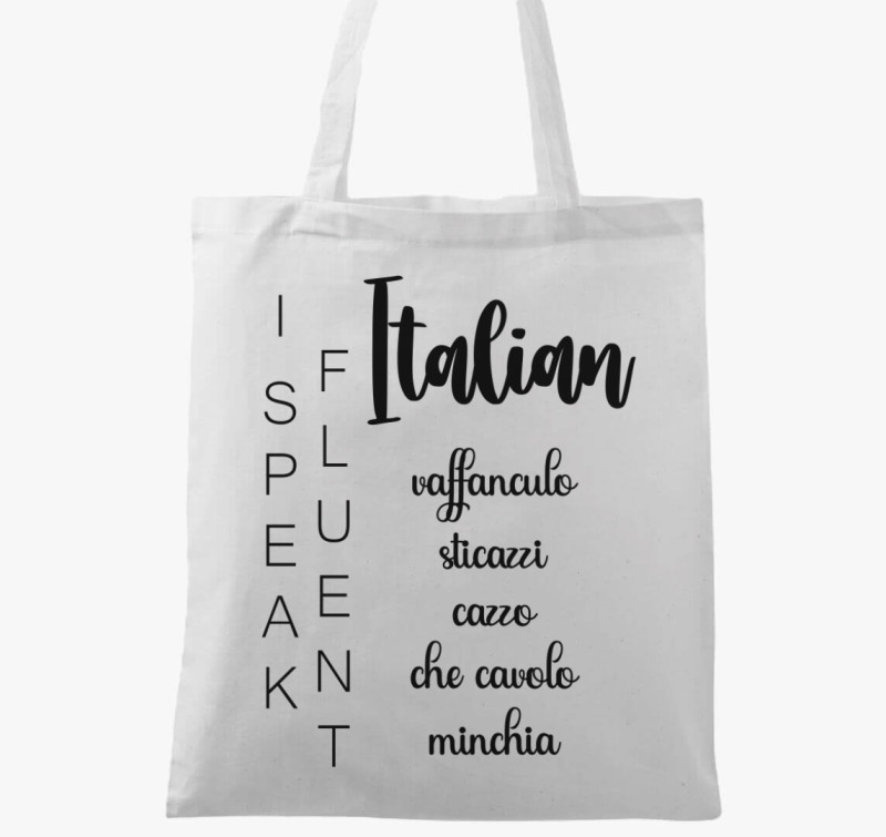 Fluent Italian vászontáska — Fehér