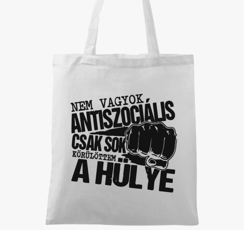 Nem vagyok antiszociális vászontáska — Fehér