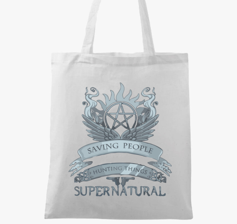 Supernatural saving people vászontáska — Fehér